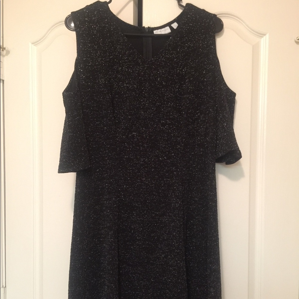 New York & C off the shoulder black glittery dress
